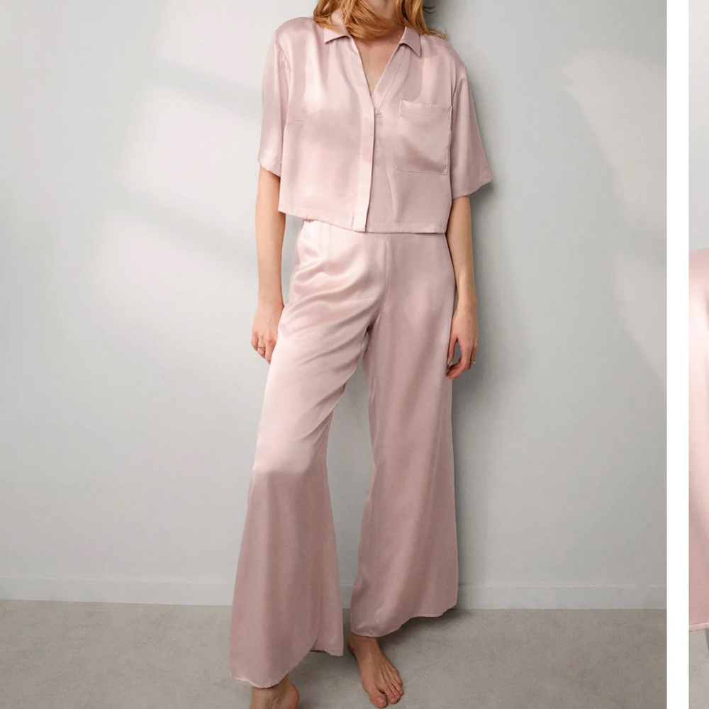 Lunya washable silk high rise pant set